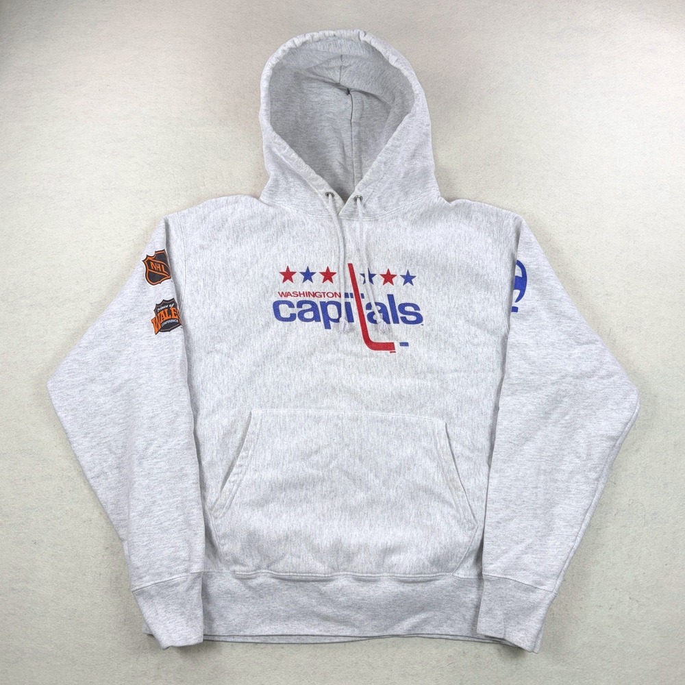 Champion Reverse Weave Washington Capitals NHL Hoodie Gray Mens Large Wales